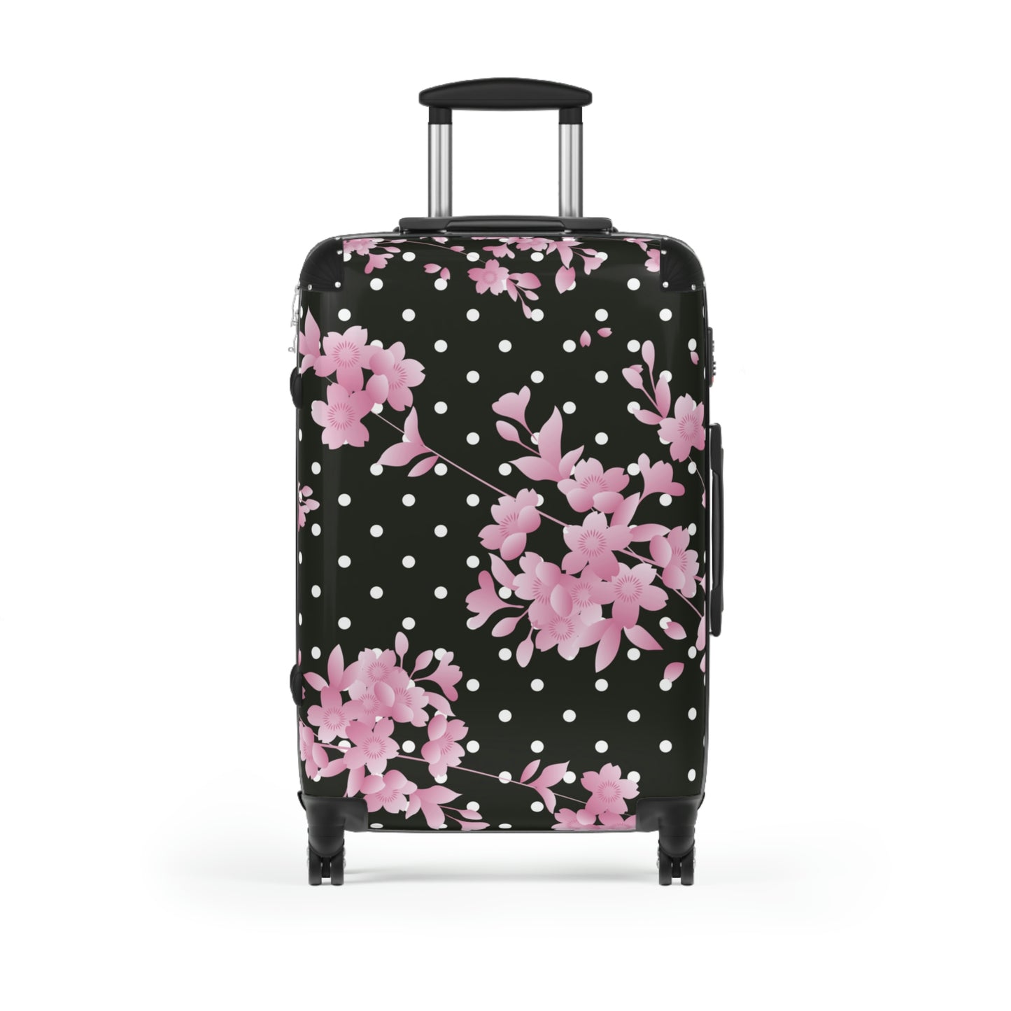 Women's Hard Shell Luggage / Pink Flower and Polkadots