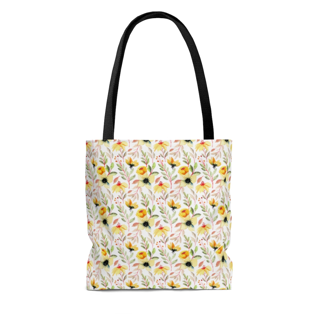 Floral Tote Bag / Yellow Flower Bag
