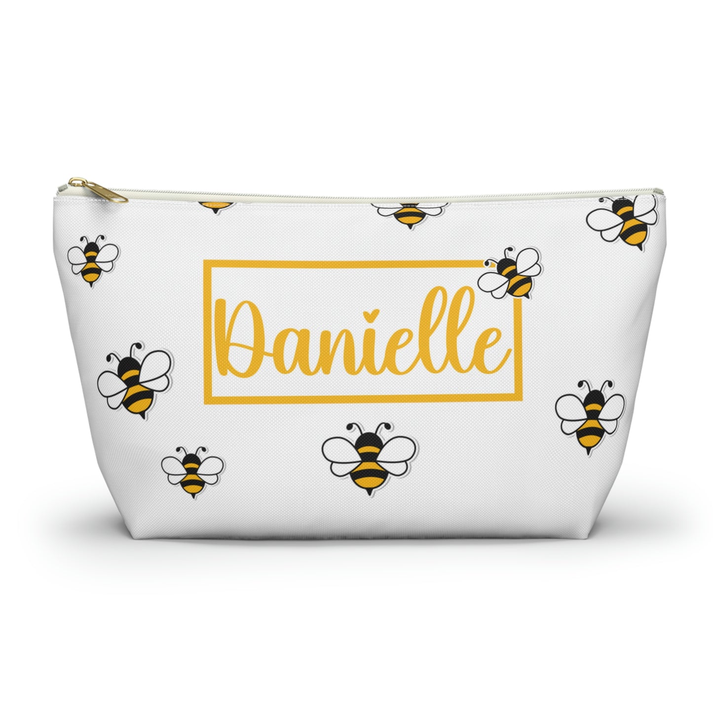 personalized honey bee makeup bag