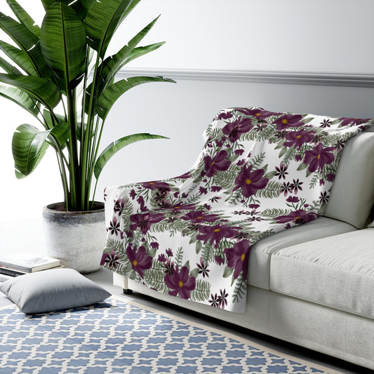 purple flower blanket