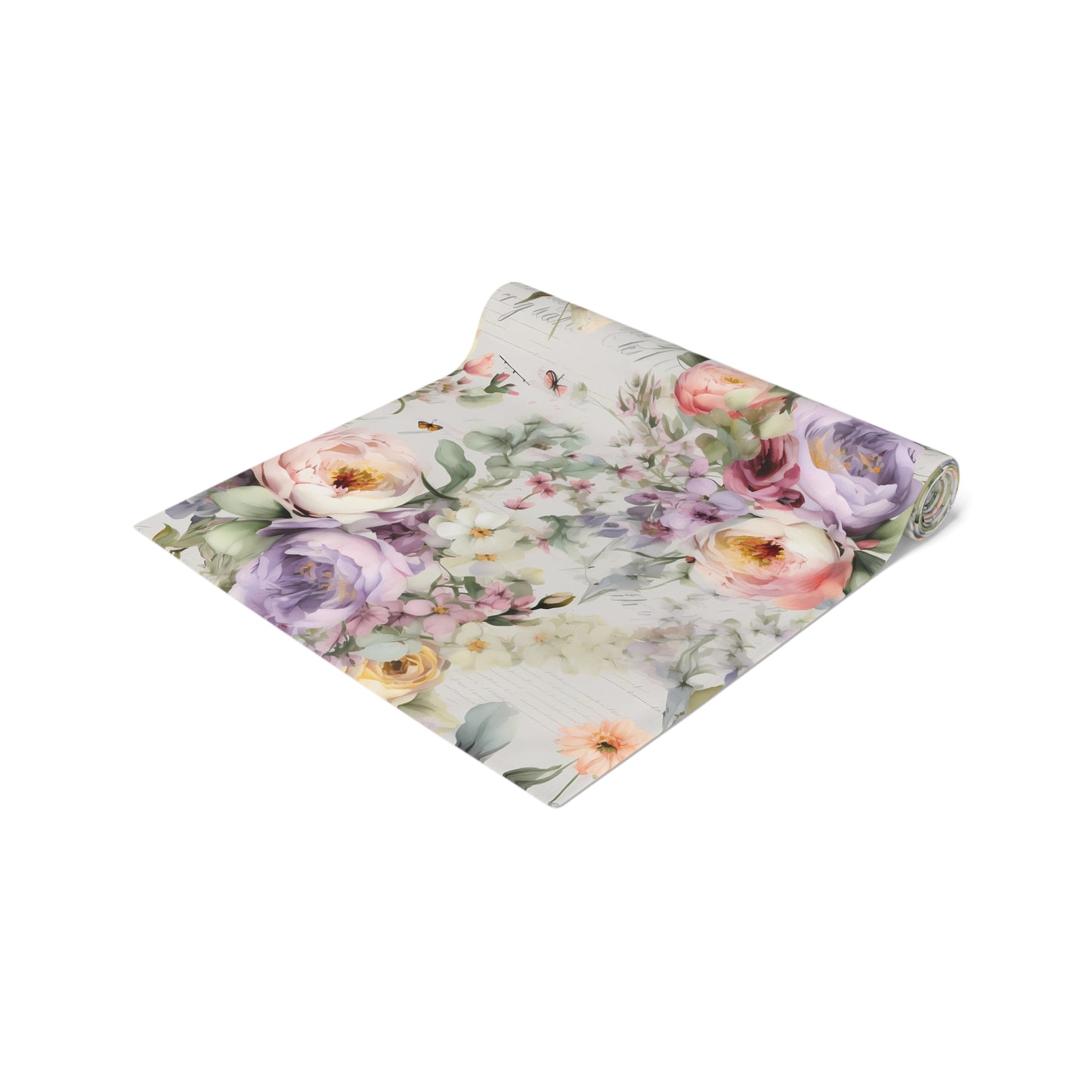 Floral Table Runner / Purple Flower Table Runner