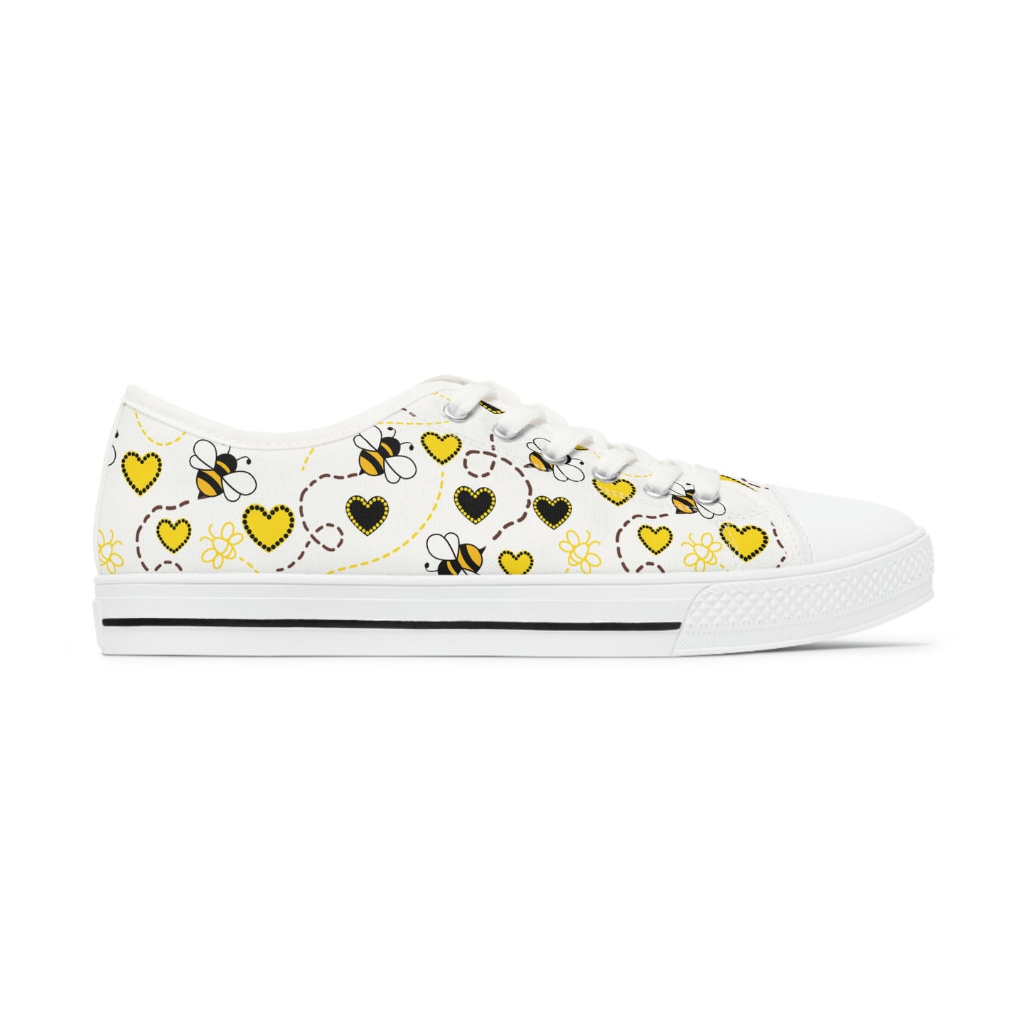 Women's Low Top Sneakers . / Custom Honey Bee Print