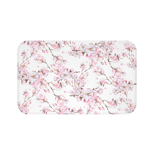 Cherry Blossom Bath Mat /Cherry Decor / Pink Bath Mat