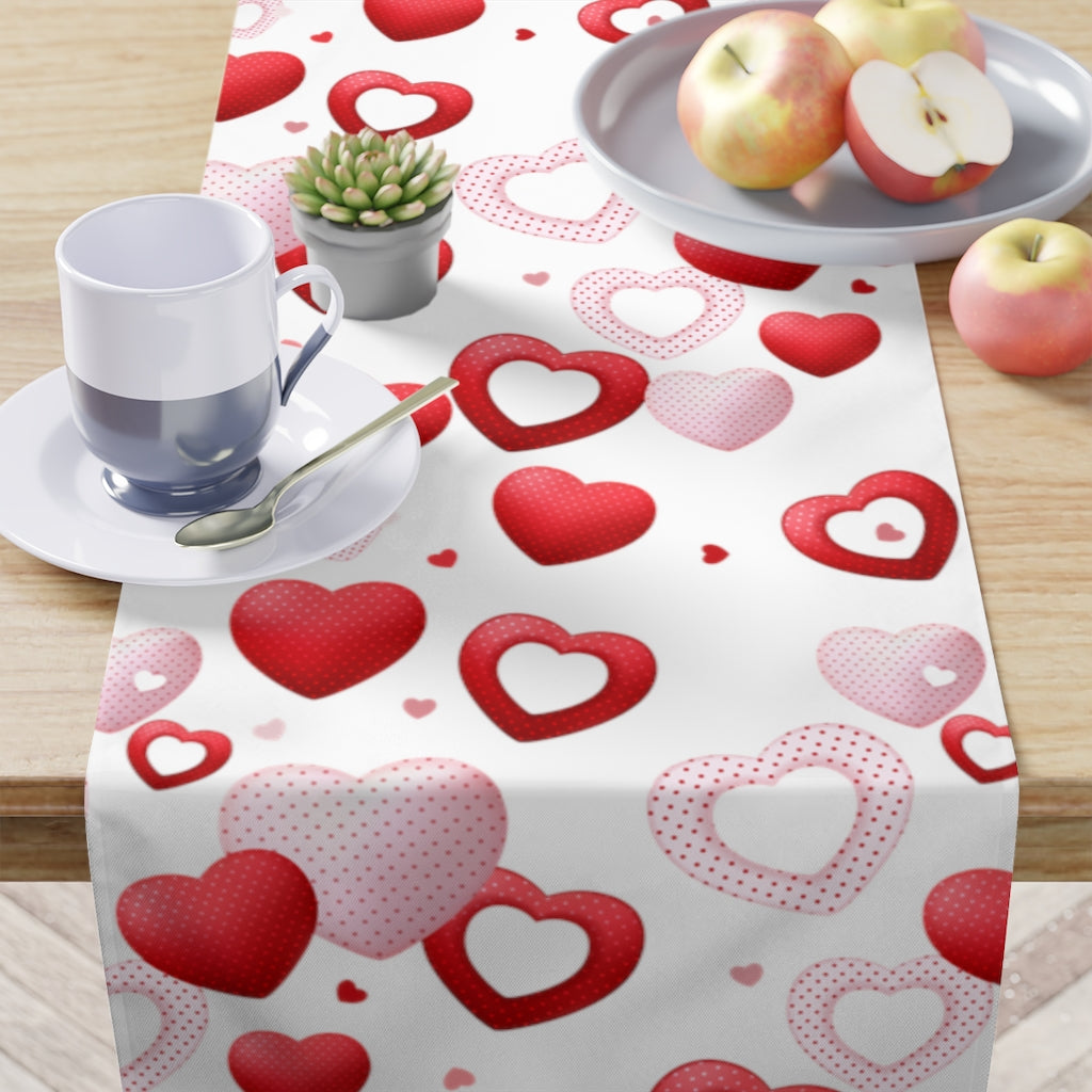Valentines Day Table Runner / Heart Table Decor
