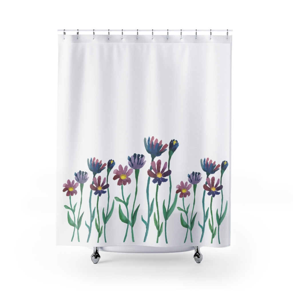 Floral Shower Curtain / Minimalist Shower Curtain