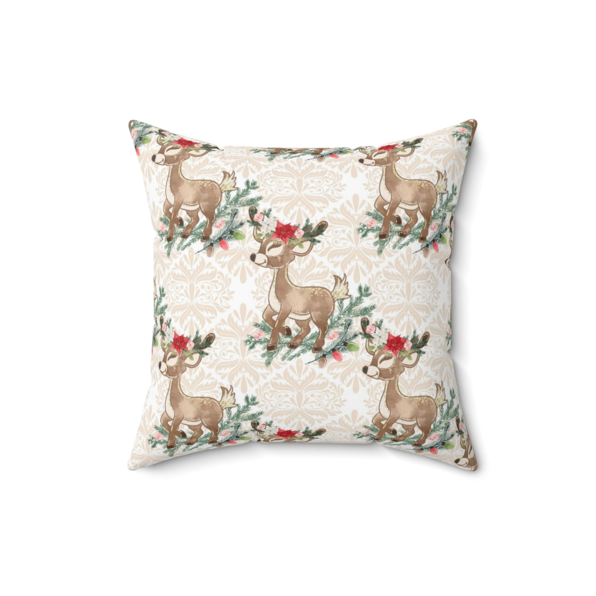 Christmas Reindeer Pillow / Retro Christmas Cushion