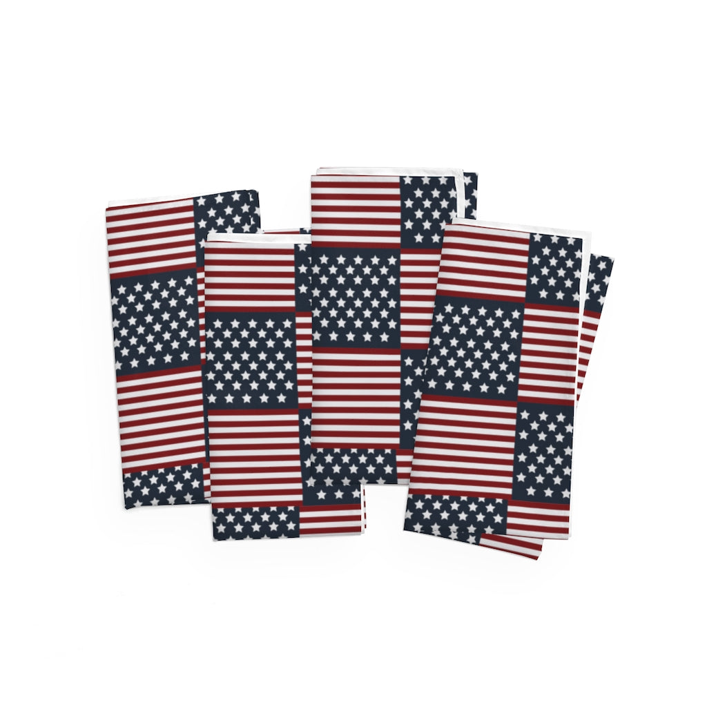 independence day dinner napkins with usa flag pattern