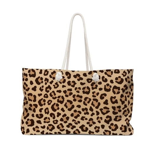 classic leopard print weekend travel bag