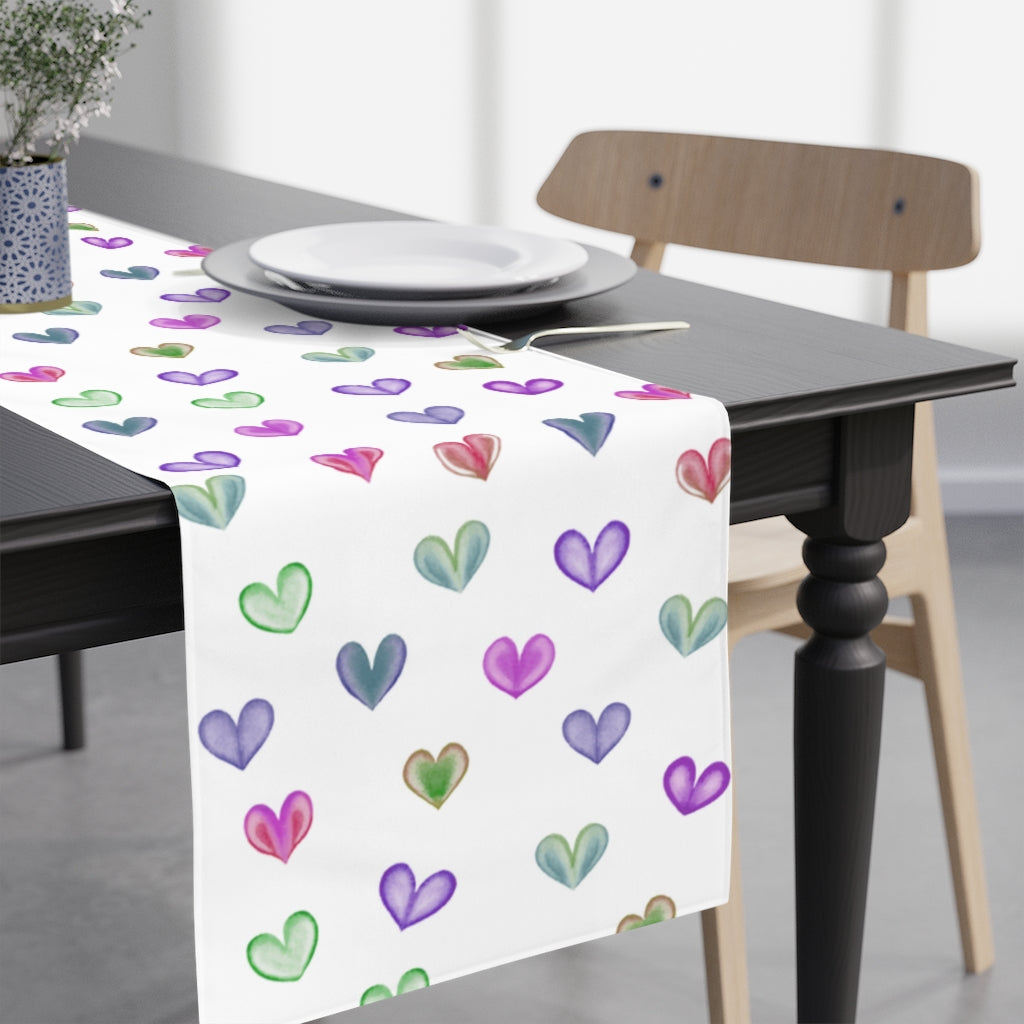 valentines day heart table runner