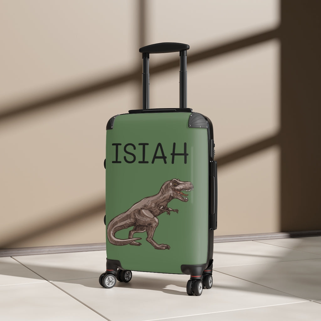 Boy's Dinosaur Luggage / Personalized Suitcase / Boy's Green Travel Suitcase