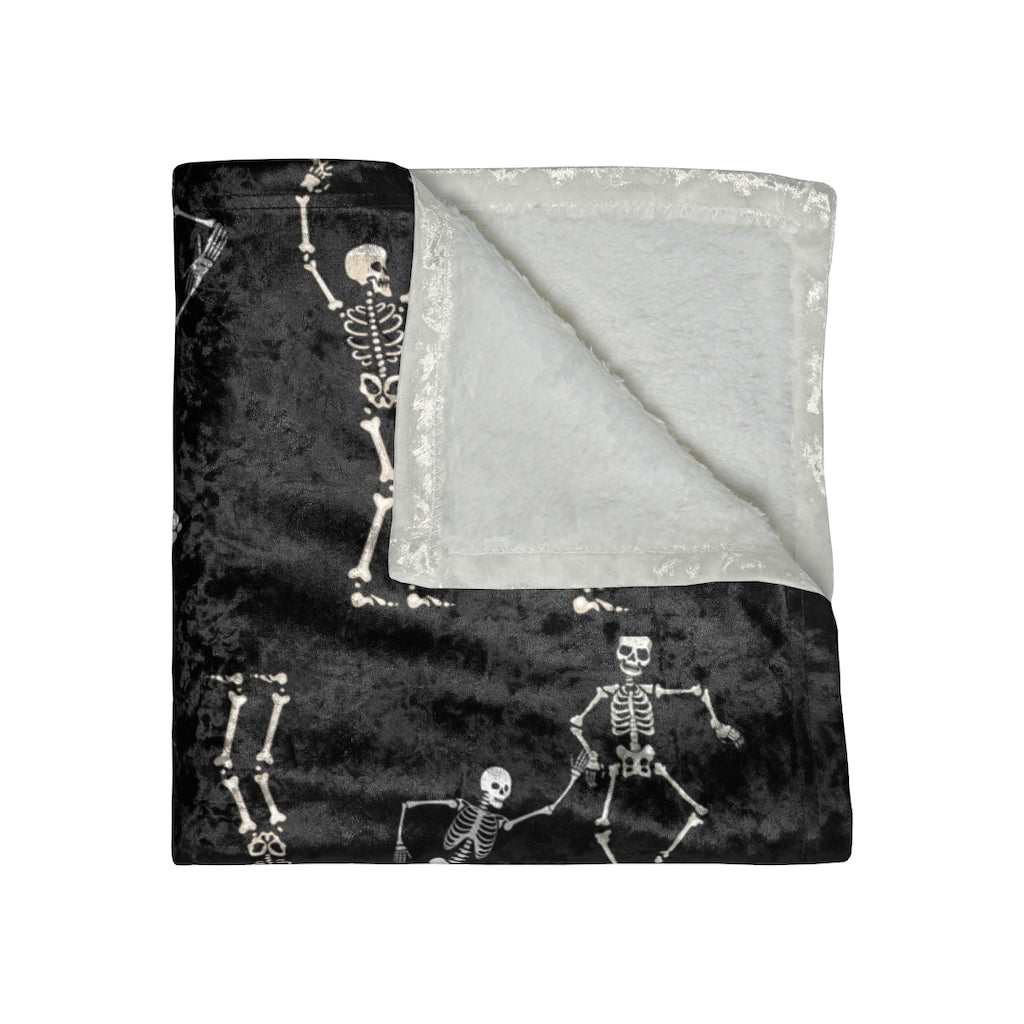 Halloween Skeleton Blanket / Crushed Velvet Blanket