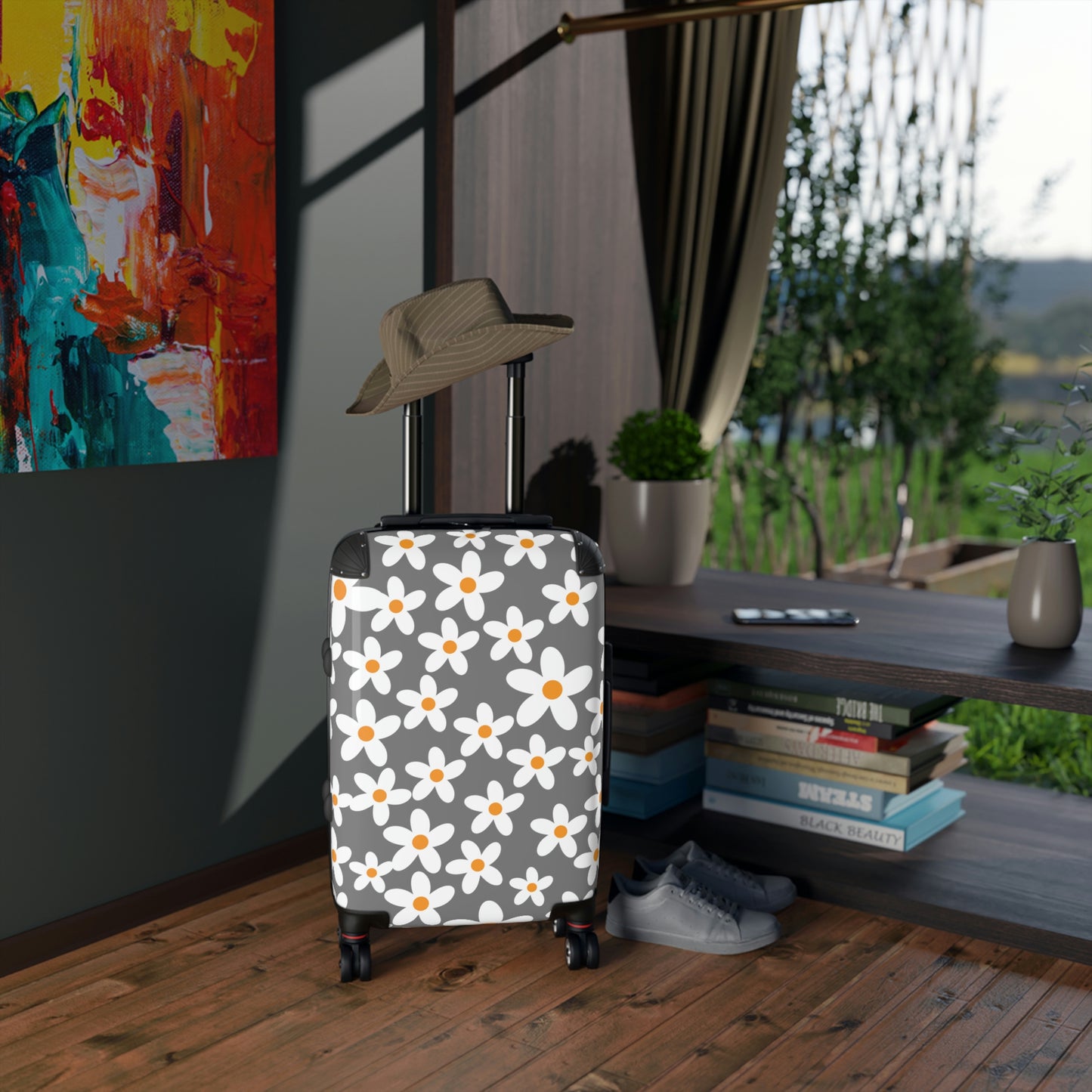 Grey Daisy Suitcase / Women's Luggage