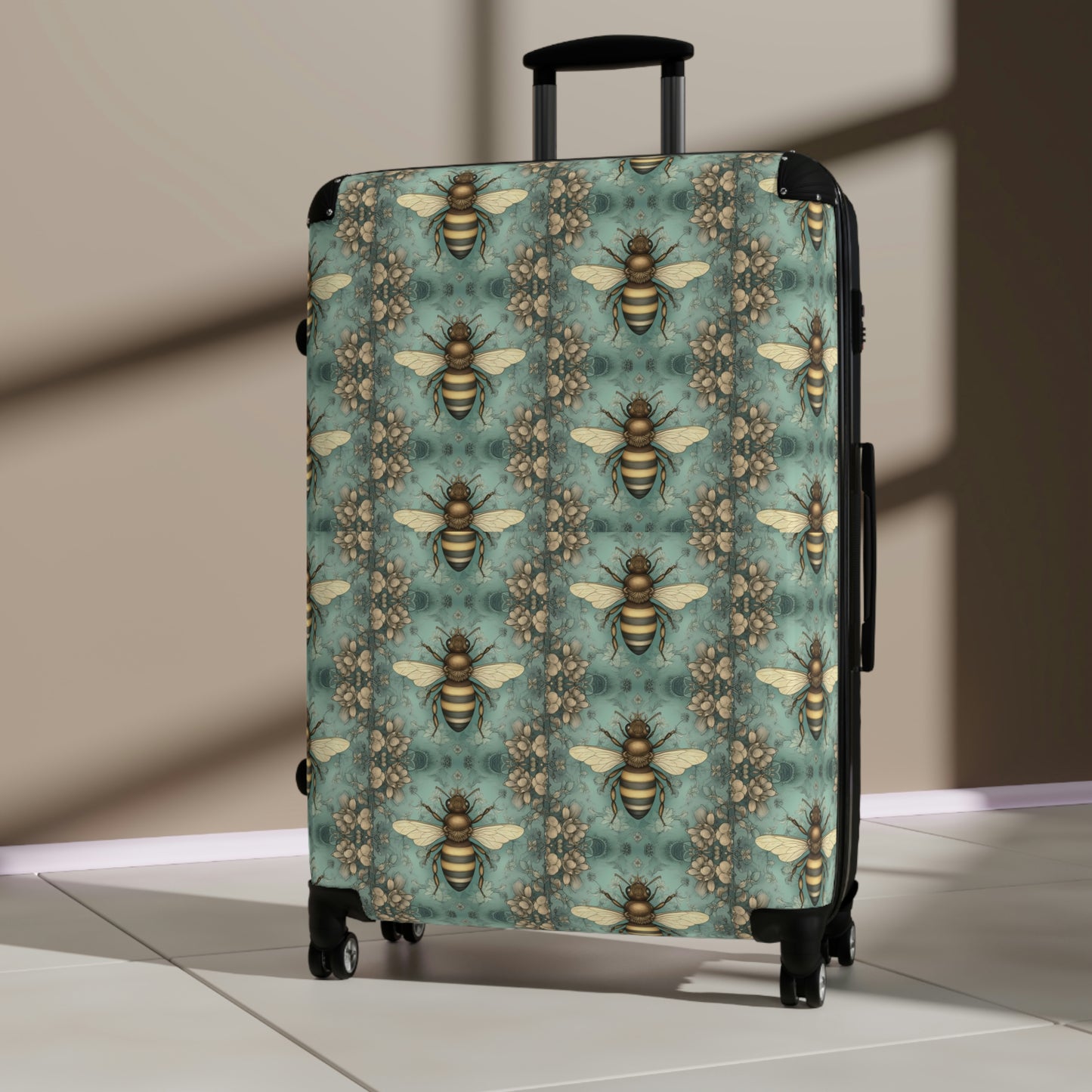 Women's Luggage / Teal Bee Wheeled Hard Shell Suitcase