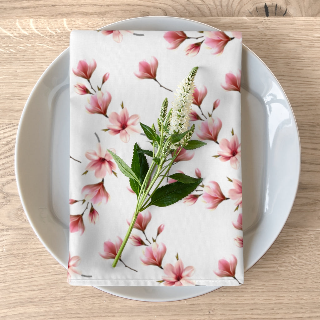 pink magnolia cotton napkins