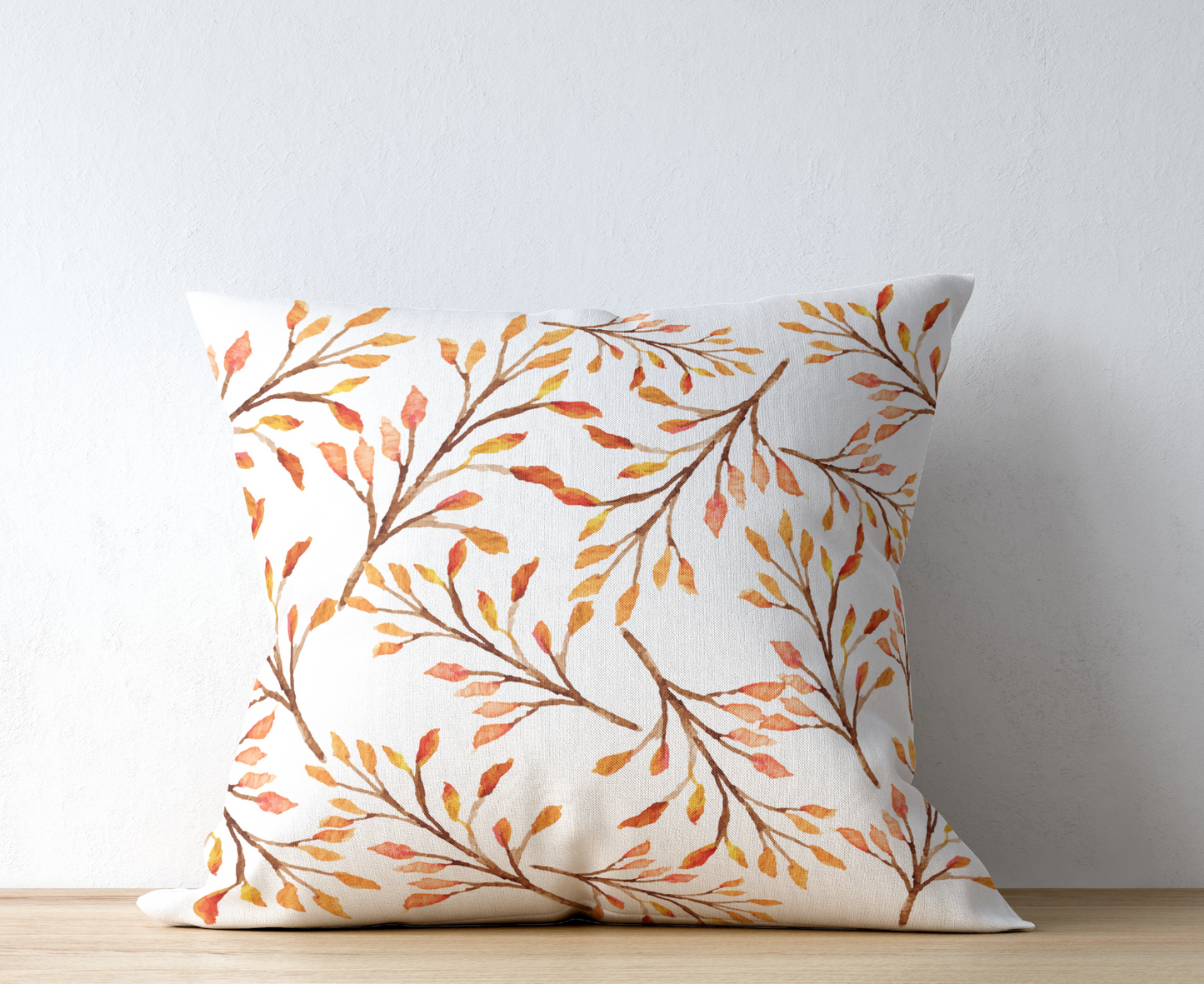 autumn cushion with fall leaves