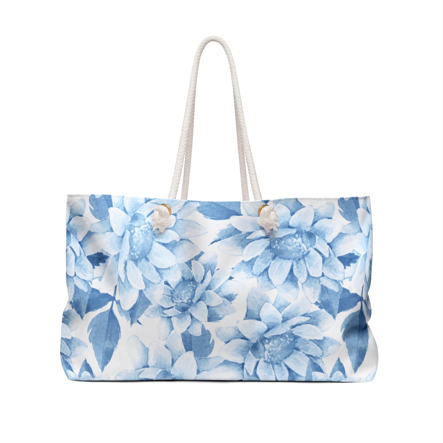 Floral Weekender Bag, Blue Chrysanthemum Print  Tote Bag