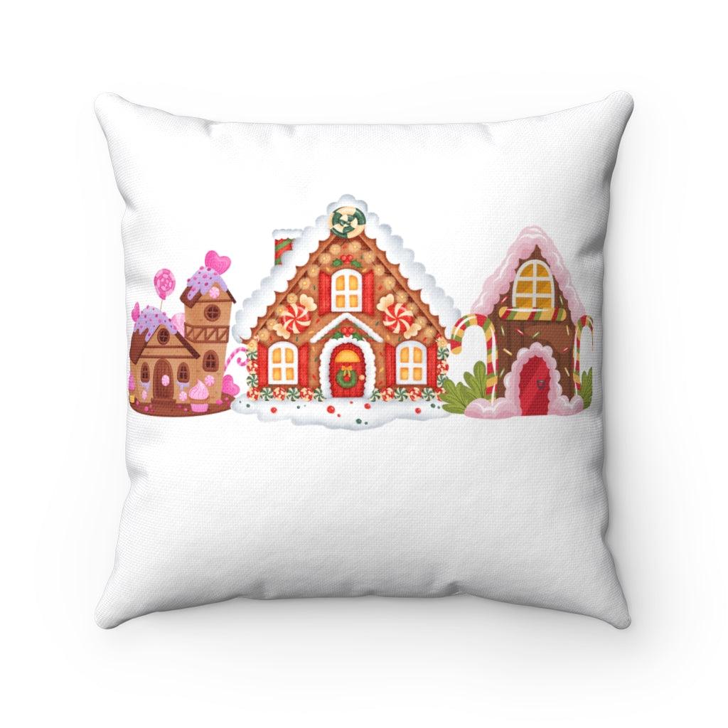 gingerbread house christmas pillow 