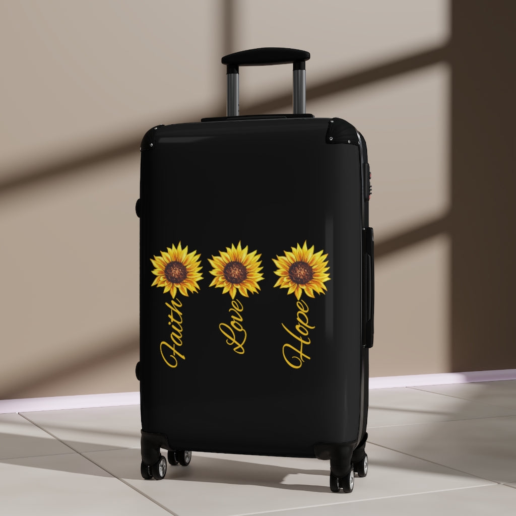 Sunflower Suitcase / Custom Luggage