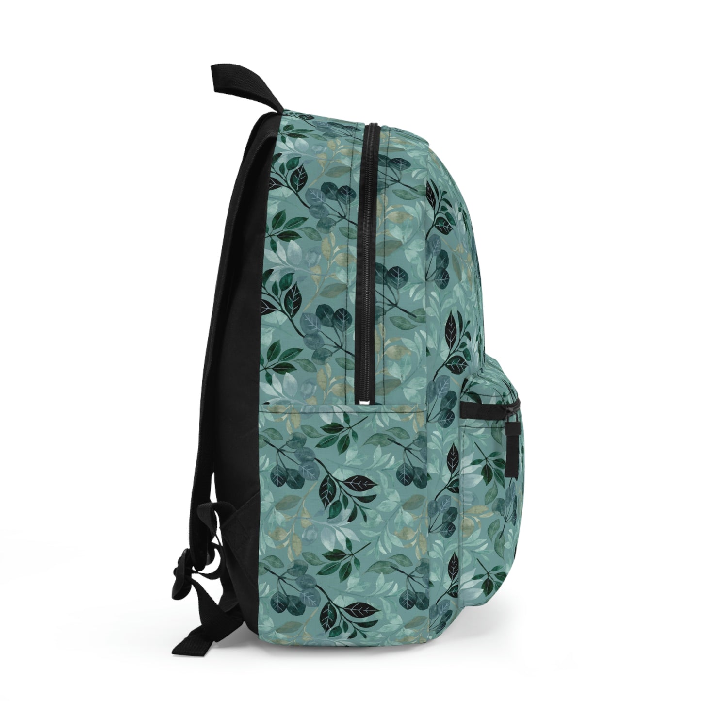 Teal Backpack / Leaf Print Backpack / Carry On Bag