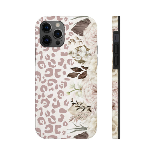 womens rose gold leopard print and flower iphone case