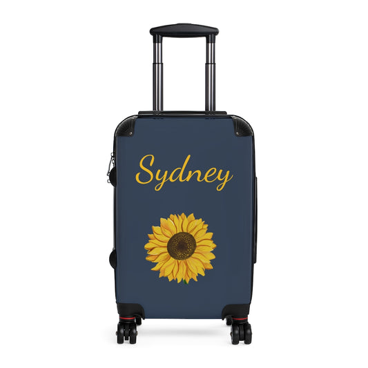 sunflower cabin suitcase with wheels and locking system