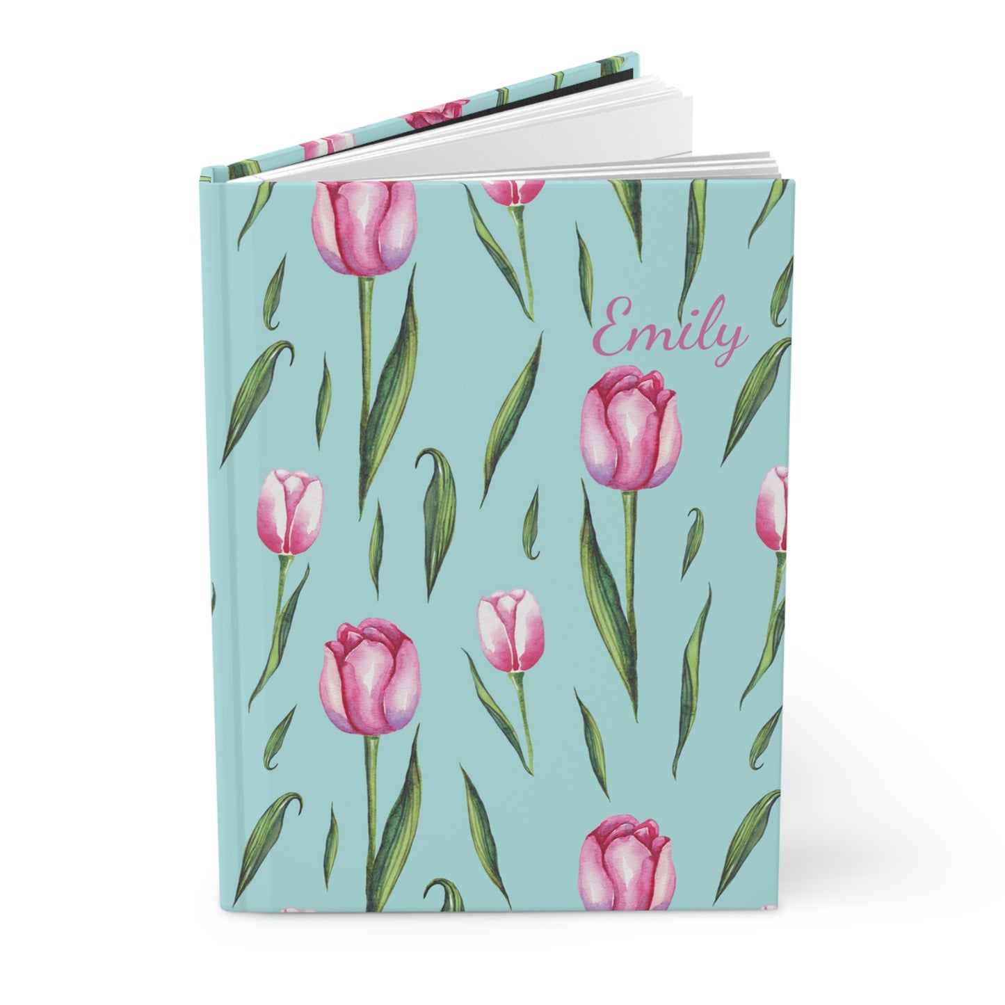 Personalized Spring Tulip Hard Covered Journal