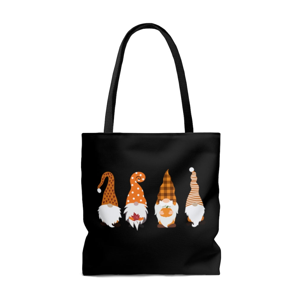 orange gnome tote bag for halloween or fall