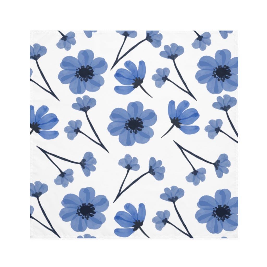 blue floral dinner napkins in farmhouse style