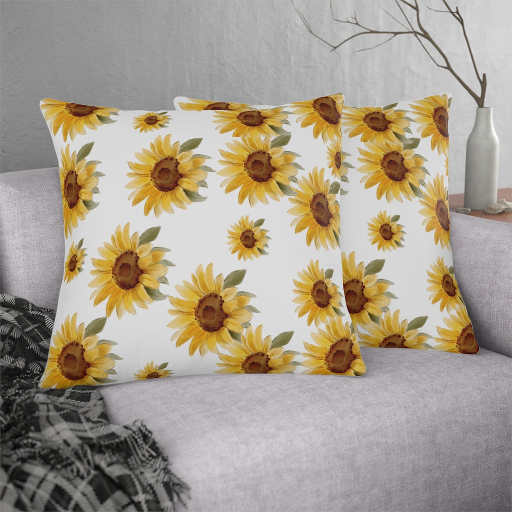 Sunflower Outdoor Pillow / Watercolor Sunflower Patio Decor