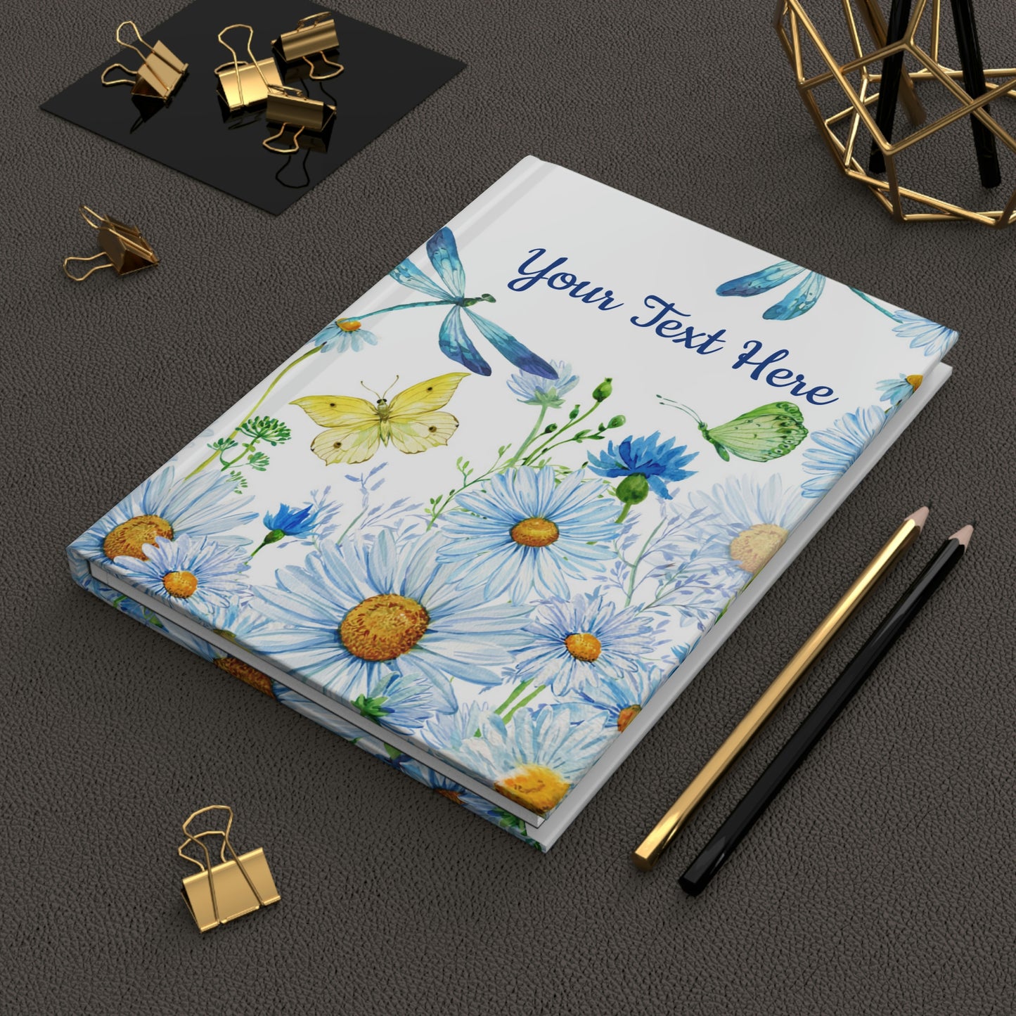 Personalized Butterfly Journal / Floral Hard Cover Journal
