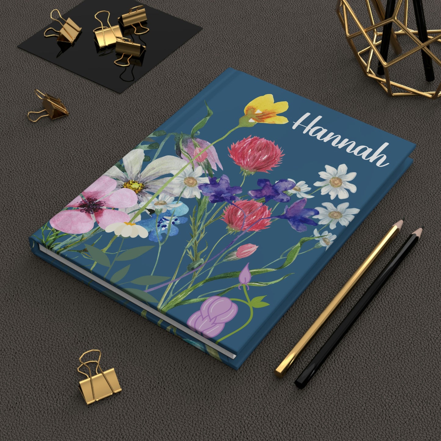 Women's Personalized Journal / Wildflower Hard Cover Journal