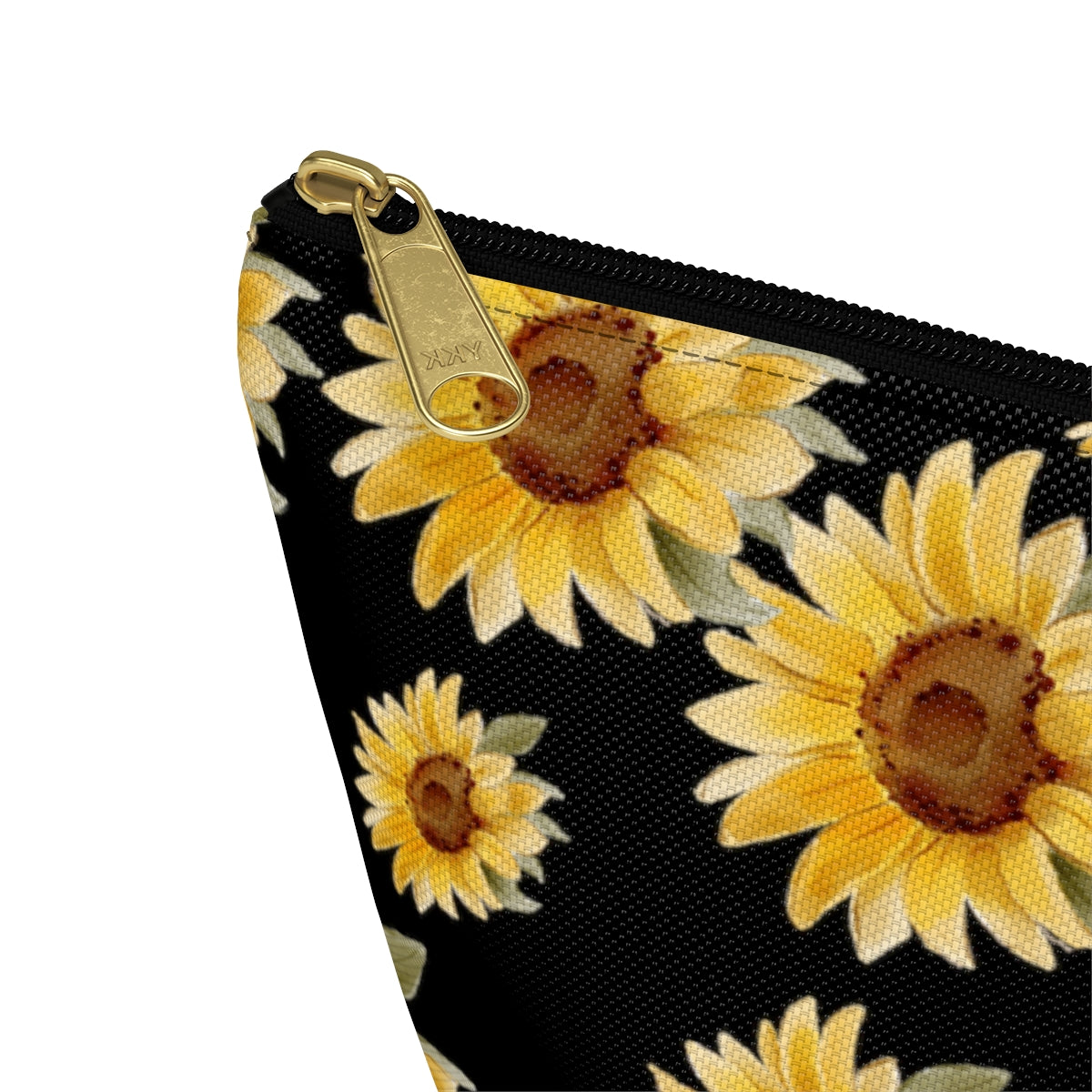 Sunflower Makeup Bag / Floral Cosmetic Bag / Watercolor Sunflower