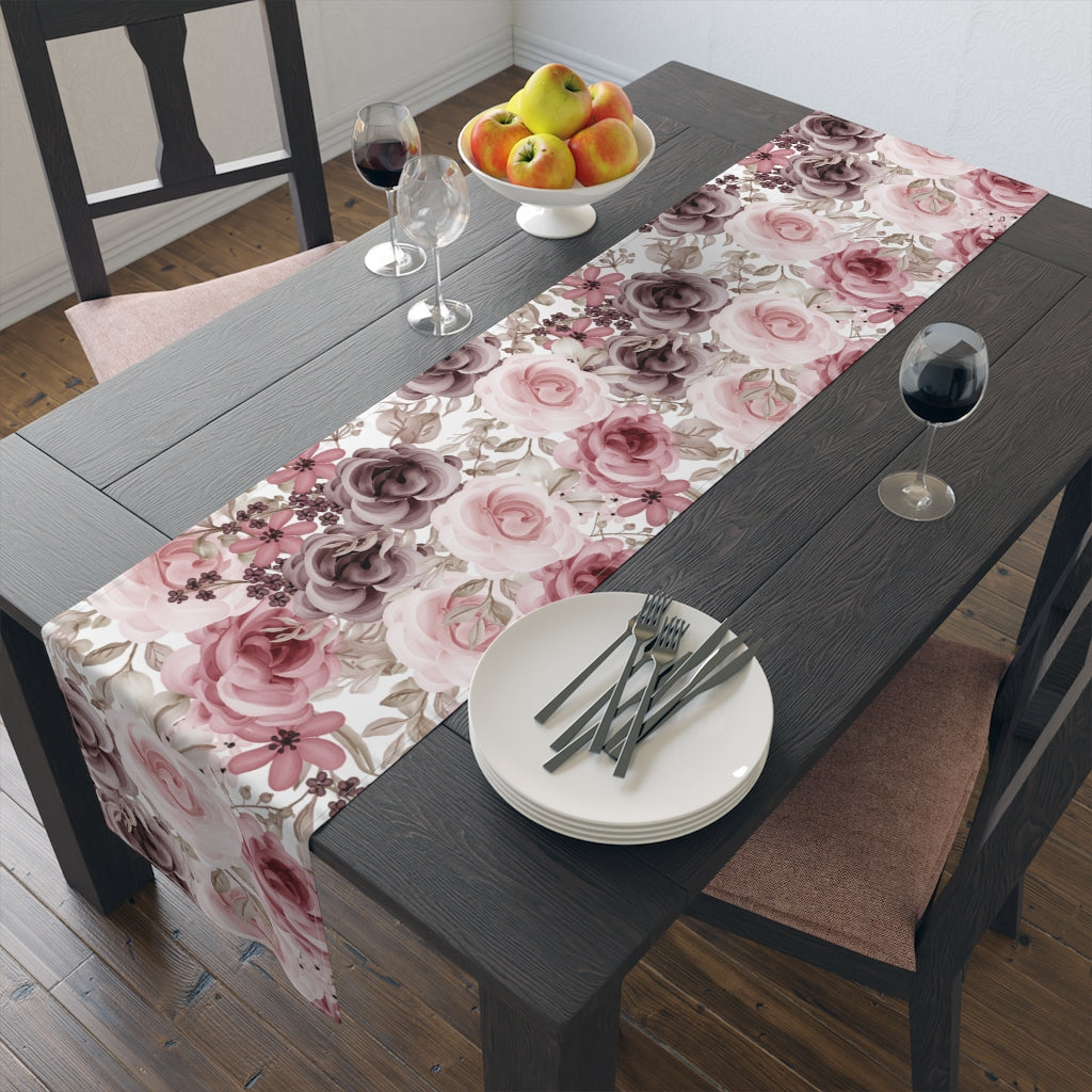 Floral Table Runner / Rose Table Decor