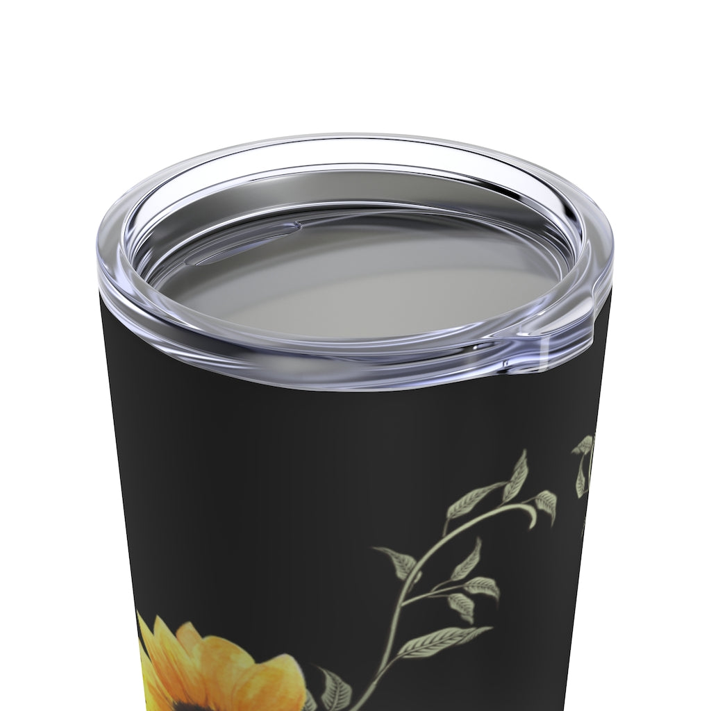 Sunflower Tumbler / Black Sunflower Cup