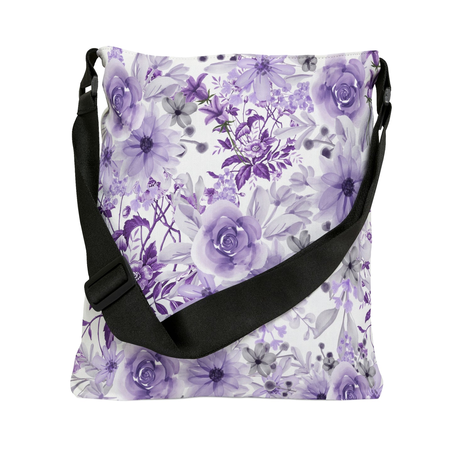 Purple Crossbody Bag / Floral Tote Bag