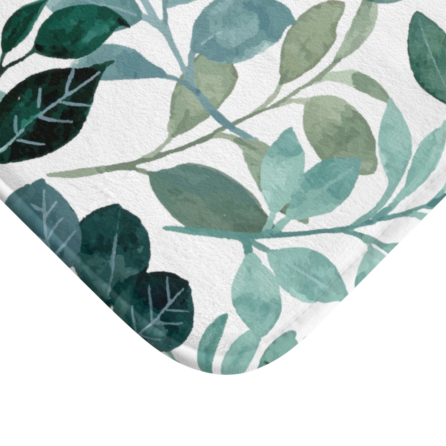 Leaf Bath Mat / Teal Bathroom Decor