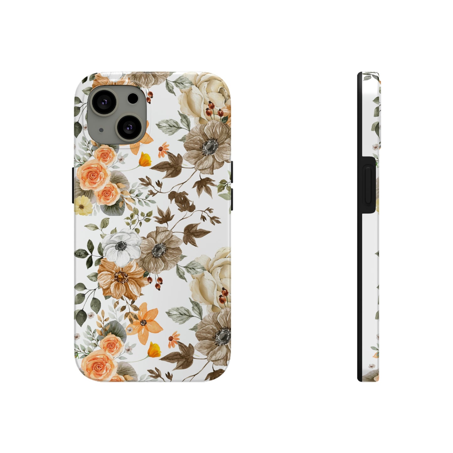 Orange Floral Iphone Case / Summer Iphone Case