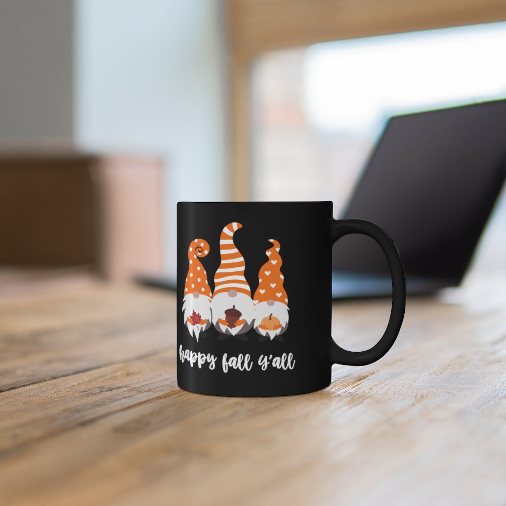 happy fall y'all gnome mug for fall, halloween or thanksgiving