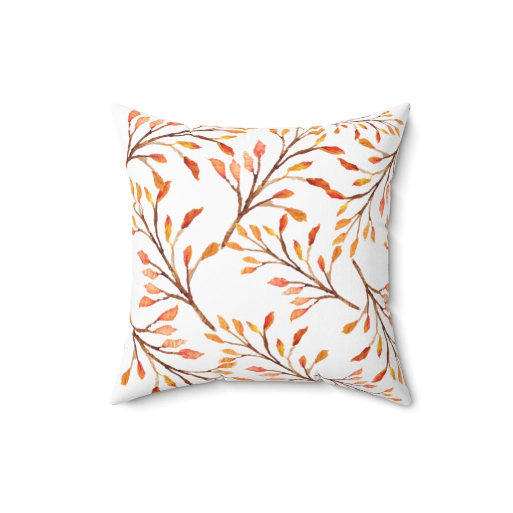 orange and brown leaves fall pillow