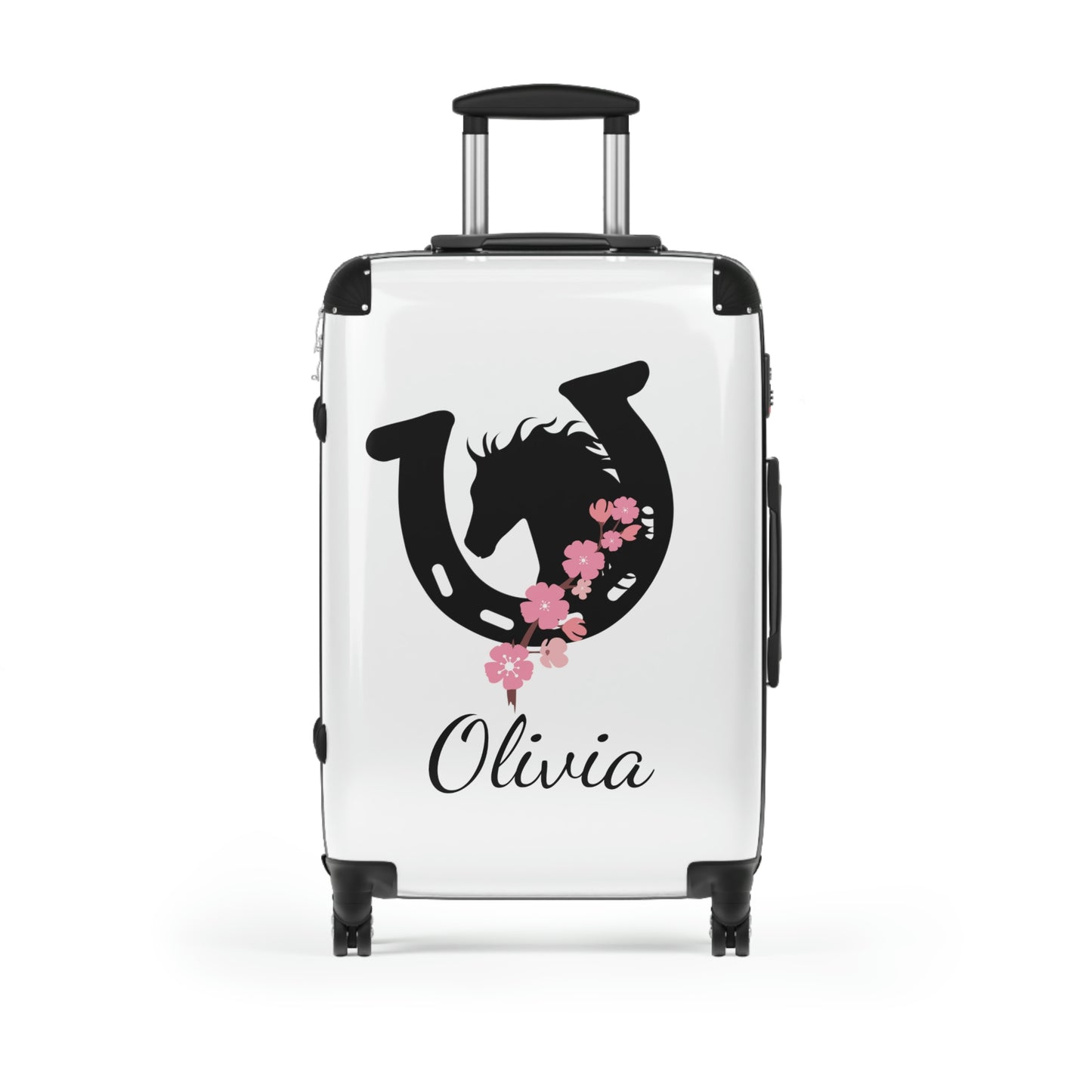 Personalized Luggage / Girl's Horse Print Hard Covered Suitcase