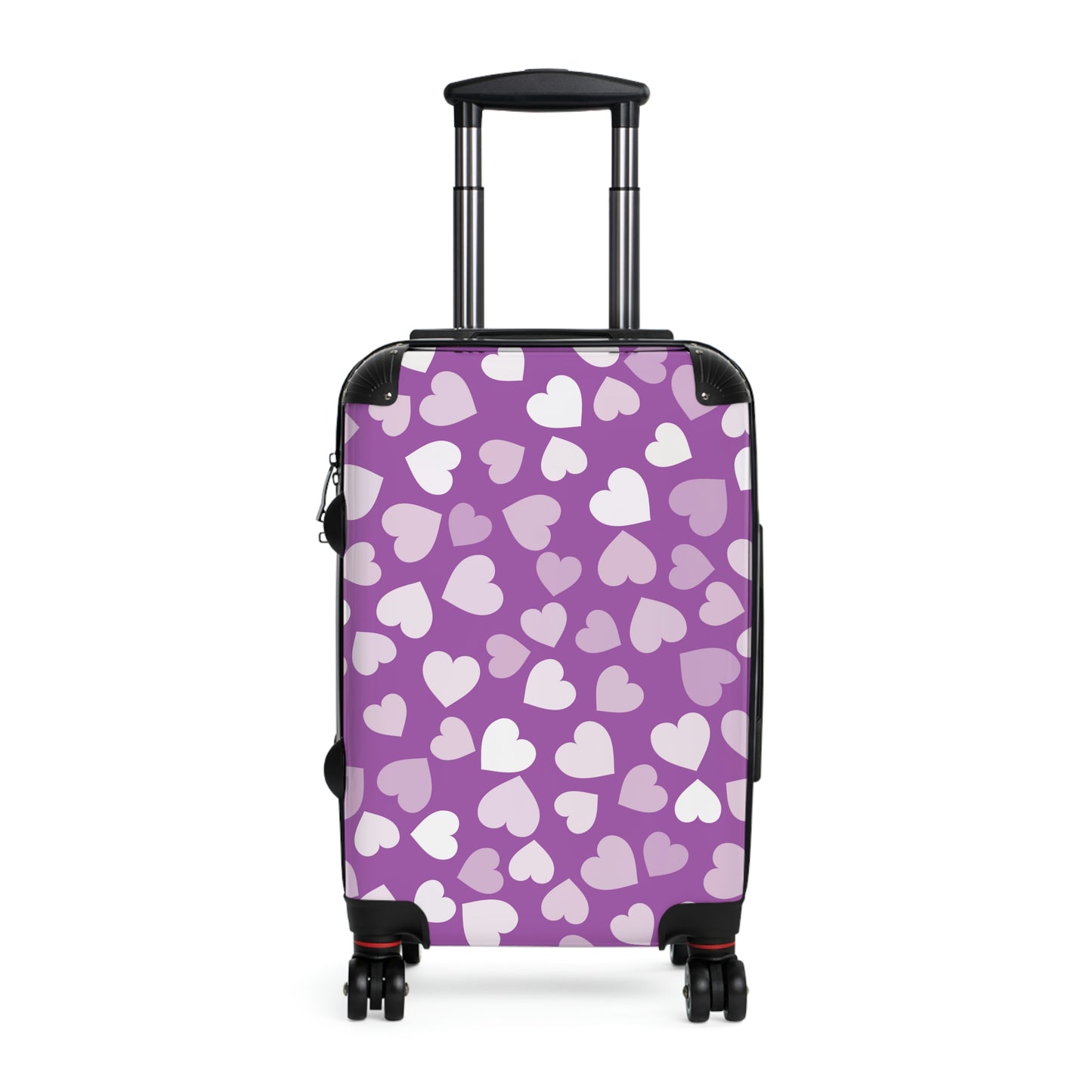 purple heart suitcase with wheels and telescopic handle