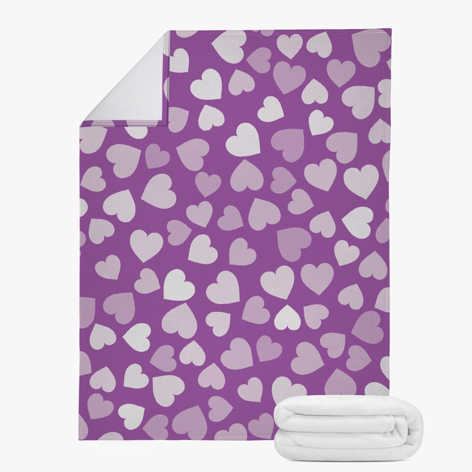 Heart fleece blanket hot sale