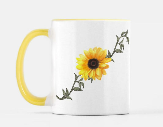 sunflower yellow coffee mug