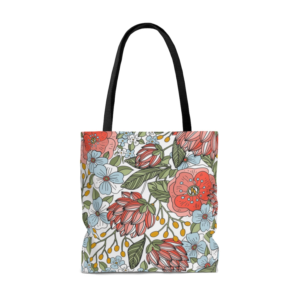 flower tote bag in farmhouse style 