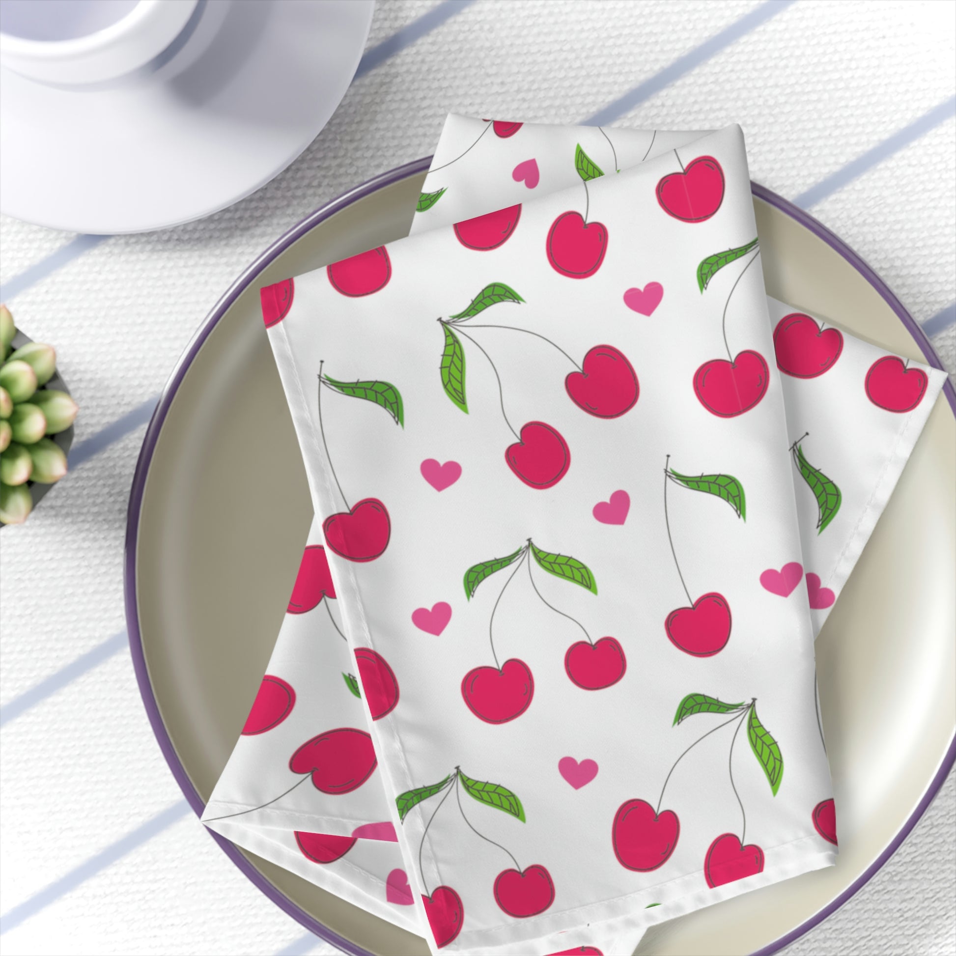 summer red cherry cloth napkins