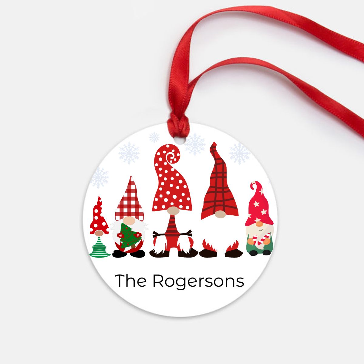 personalized christmas gnome ornament