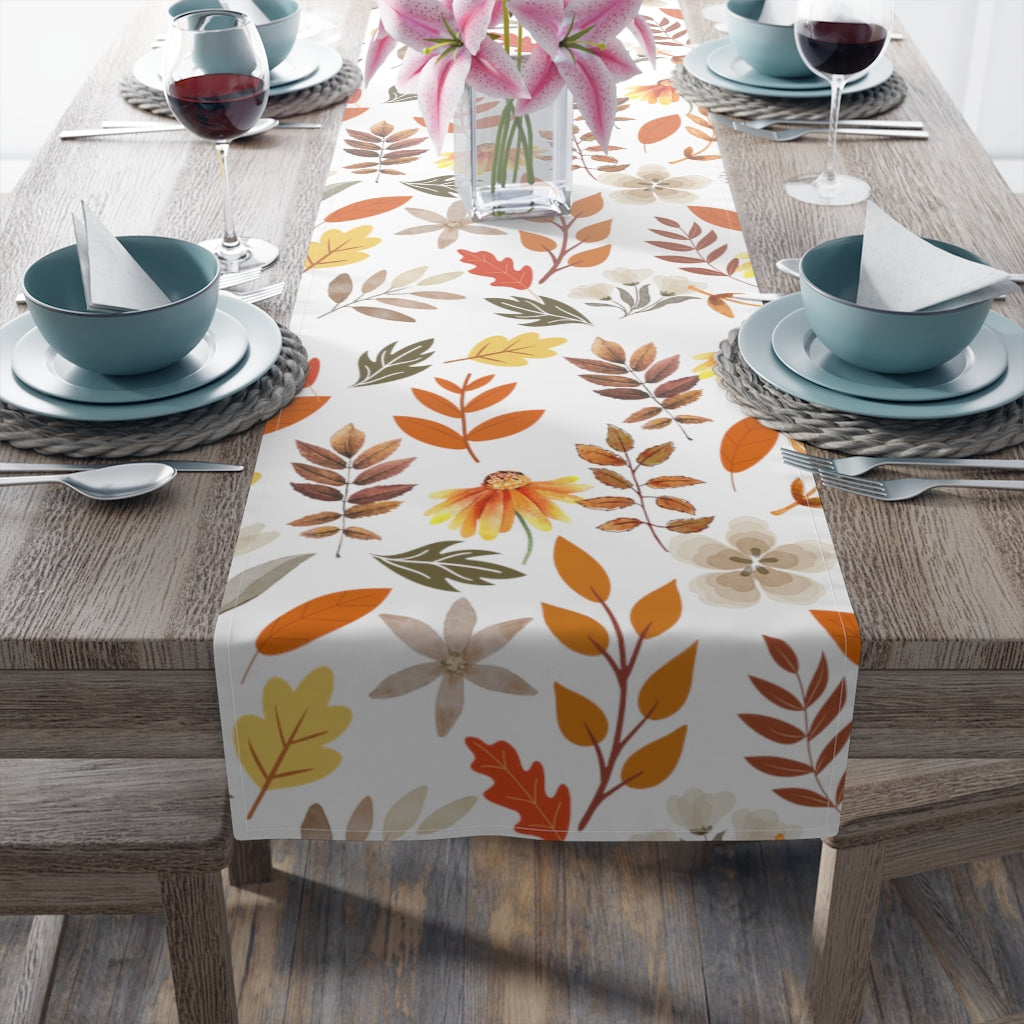 Fall Round Table Runner Fall Table Runner / Fall Colors Decor / Fall Leaves Table Runner ...