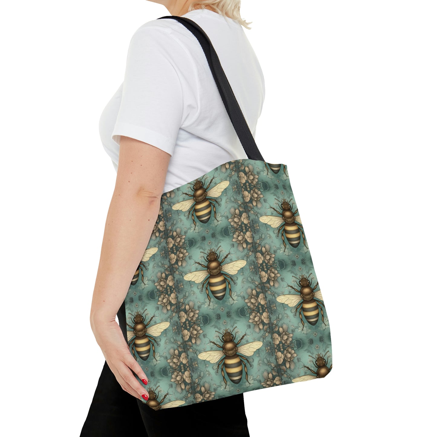 Teal Honey Bee Tote Bag