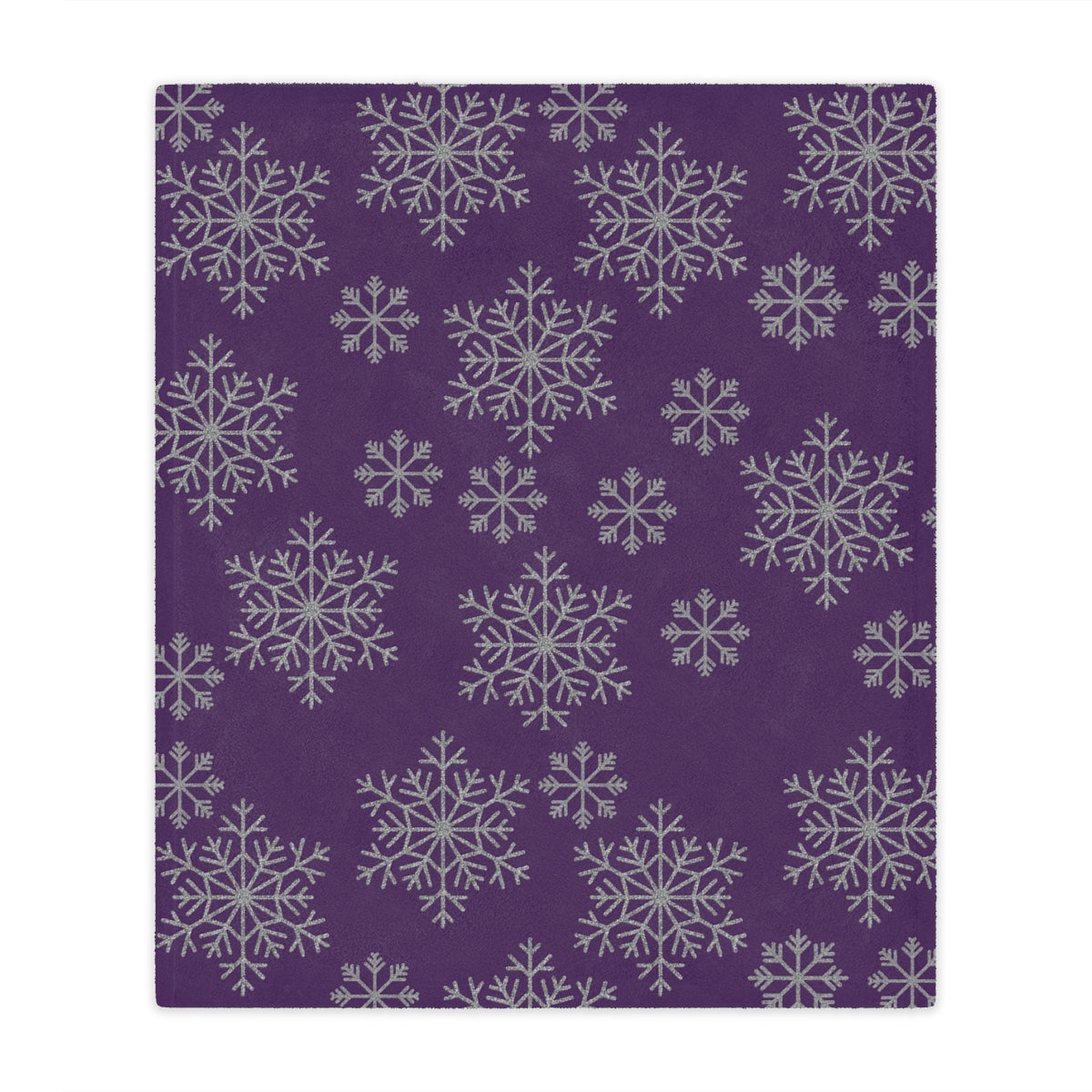 purple and silver christmas snowflake blanket