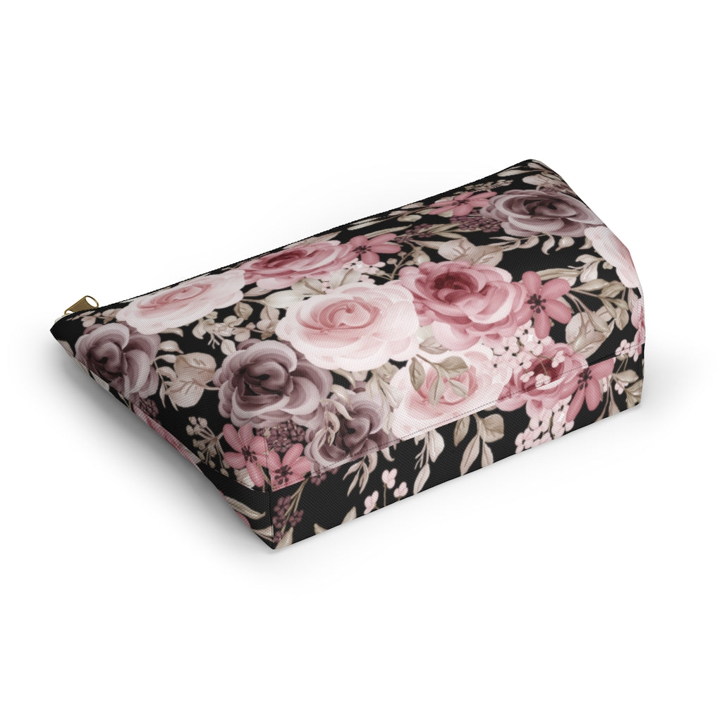 floral cosmetic case with rose pattern for a wedding, honeymoon or wedding gift